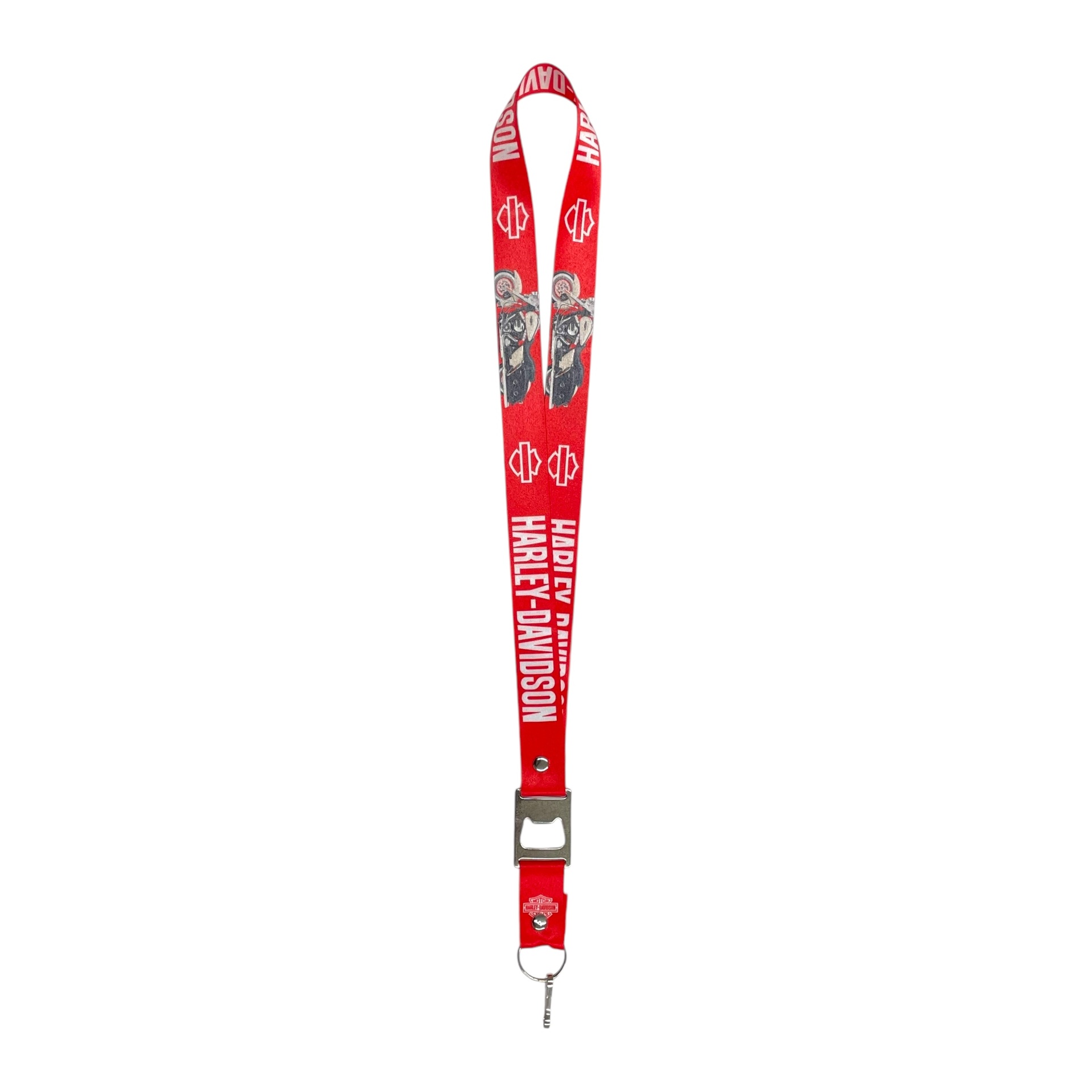 Lanyard con destapador Harley Davidson rojo