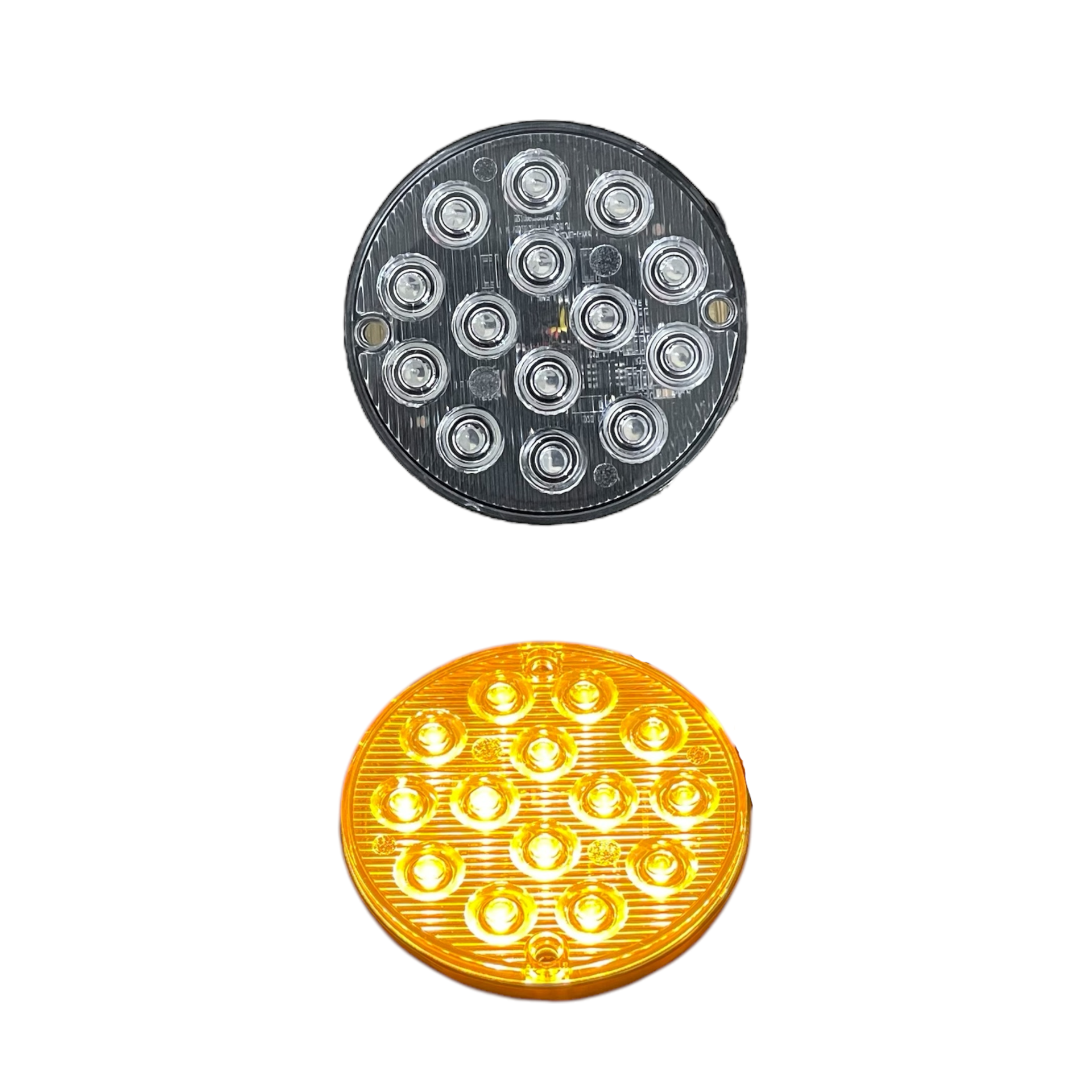 Faro redondo ámbar de 14 LED con estrobo