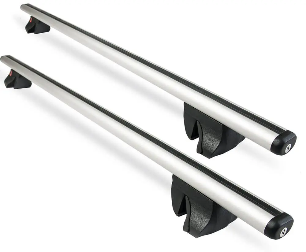 Barra portaequipaje con llave de 120 cm color aluminio 