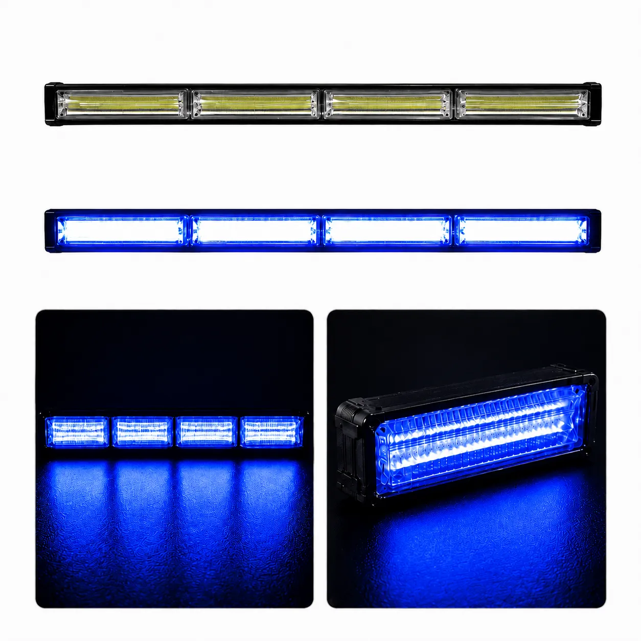 Barra LED azul de 4 paneles COB