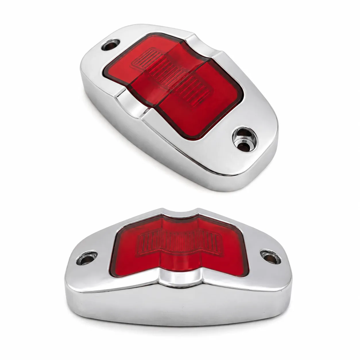  Plafón tipo tortuga de 9 LED con GLO bisel cromado rojo