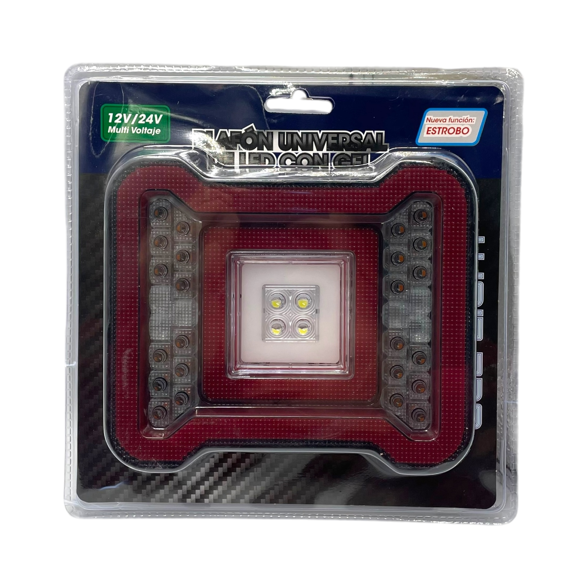 Plafón de 28 LED tipo JEEP ahumado con arillo de GEL