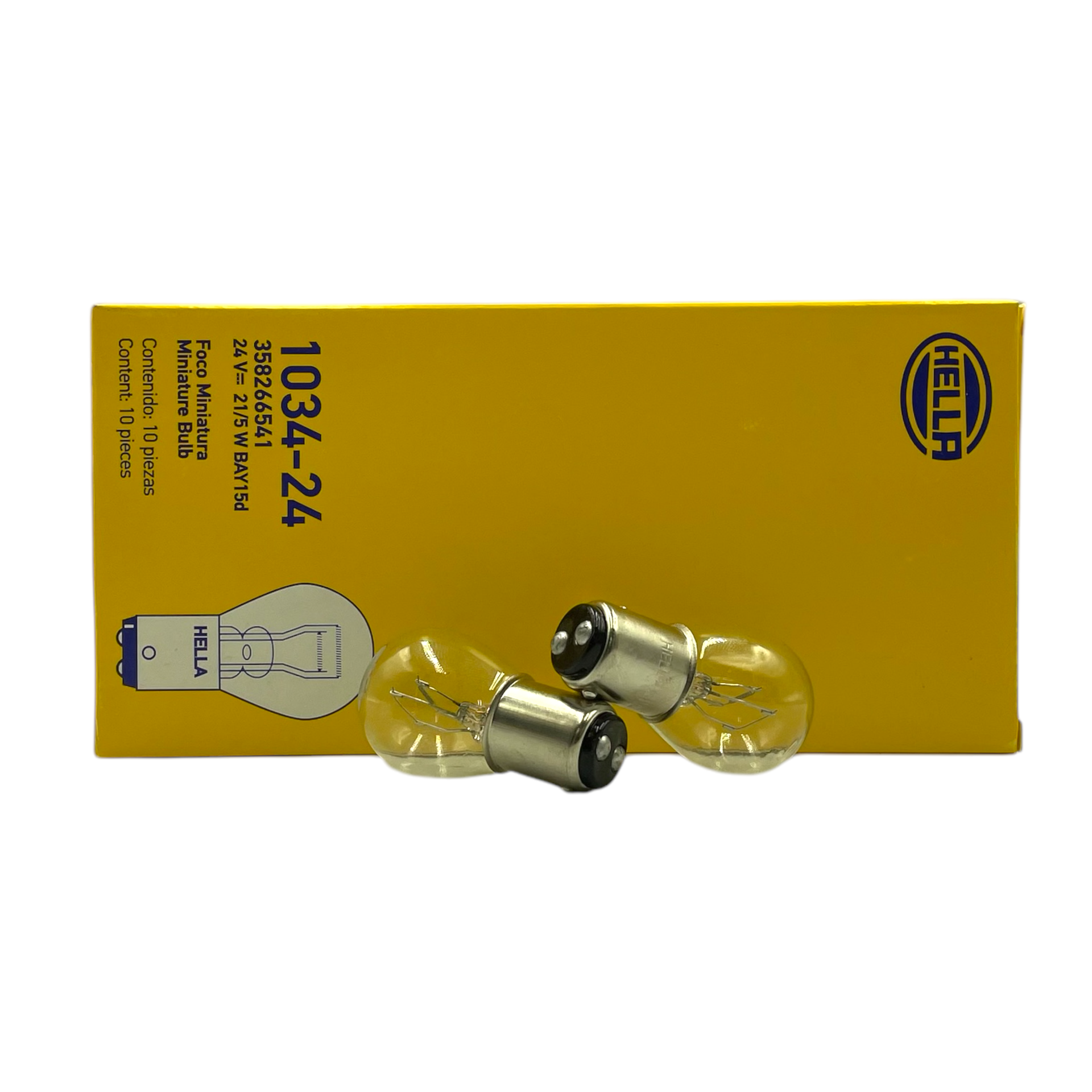 Foco Hella 1034 2 polos patas disparejas 24V (Caja de 10 piezas)
