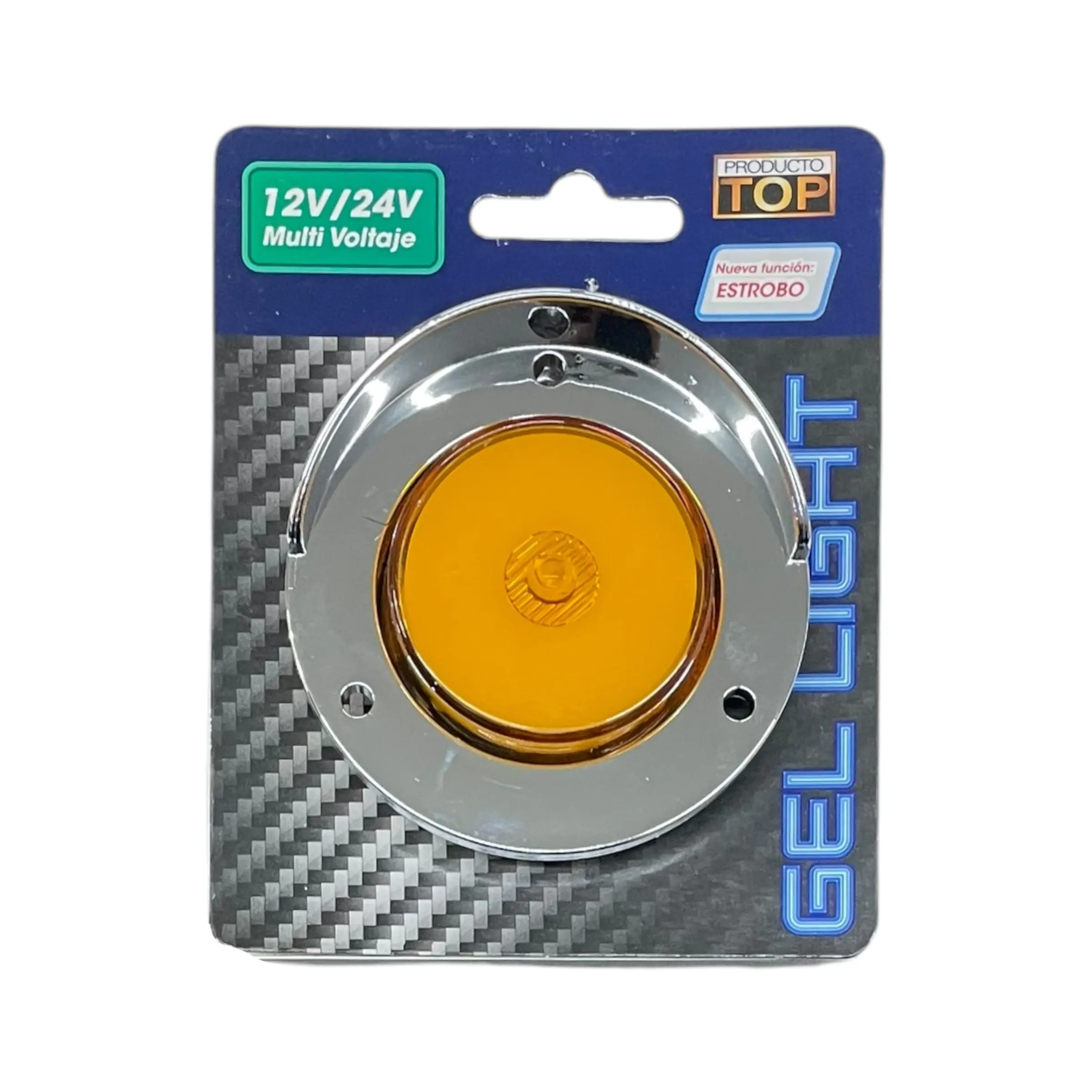Plafón lateral ámbar de 1 LED con viscera y luz gel 