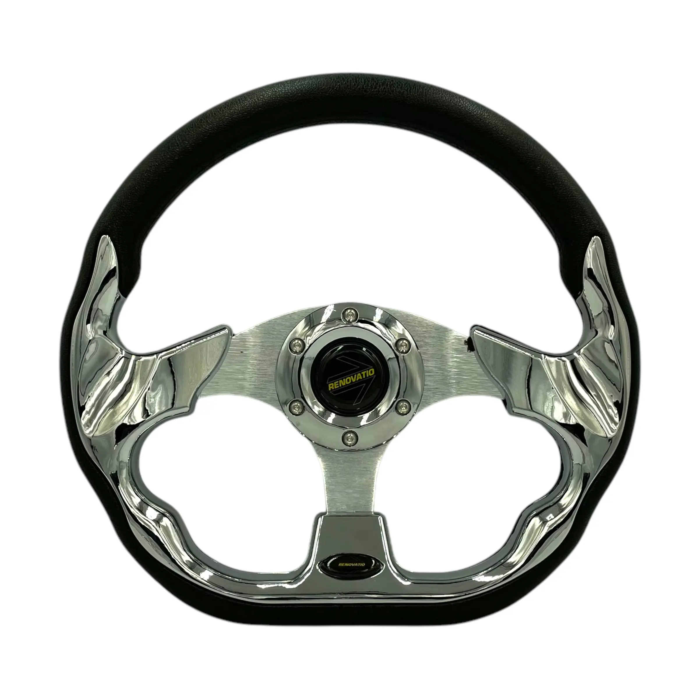Volante deportivo cromo tipo "D"