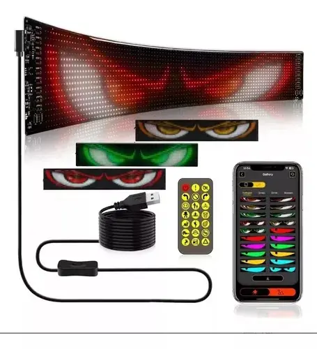 Pantalla flexible LED grande con animaciones (12 CM x 59 CM)