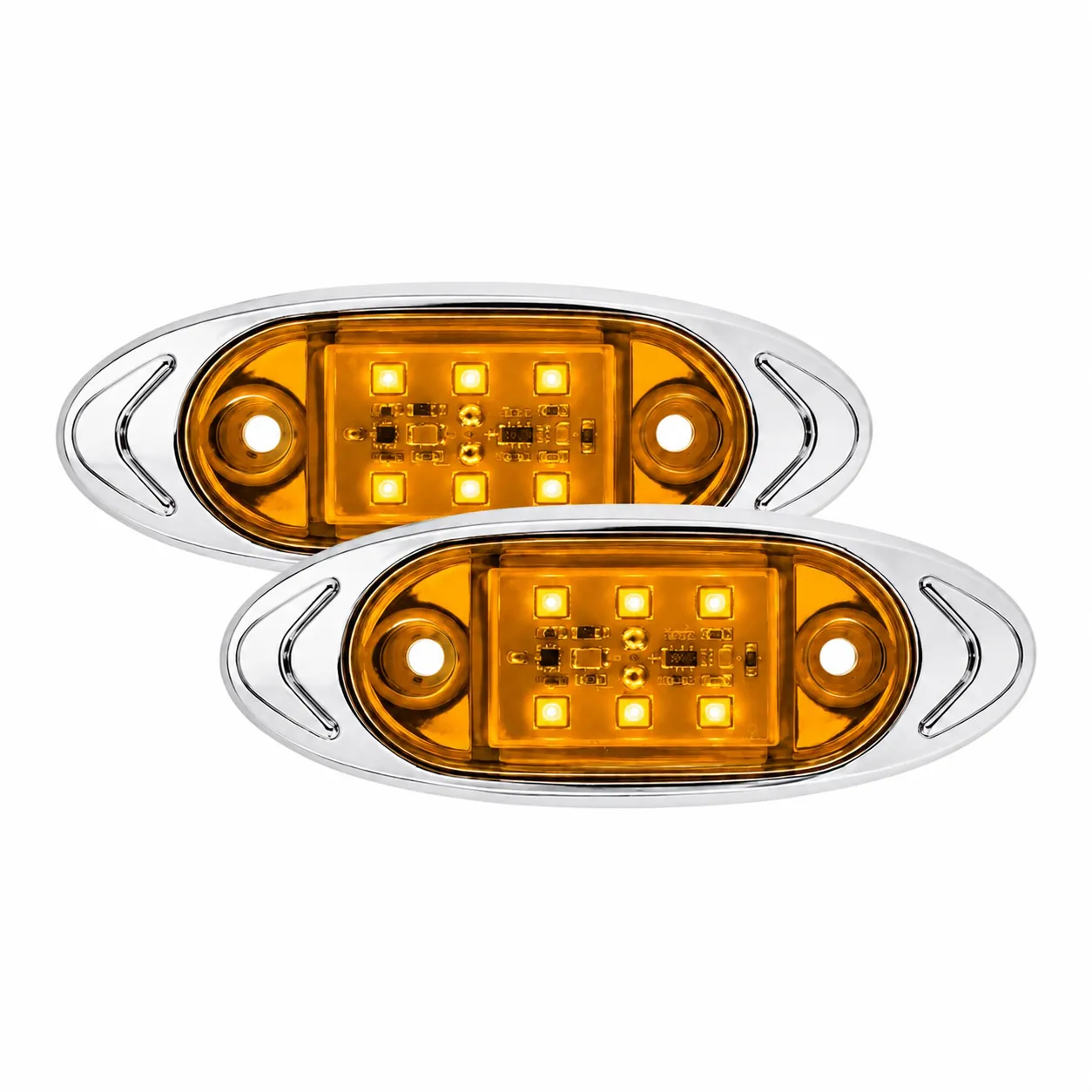 Plafón de 6 LED con contorno cromado 