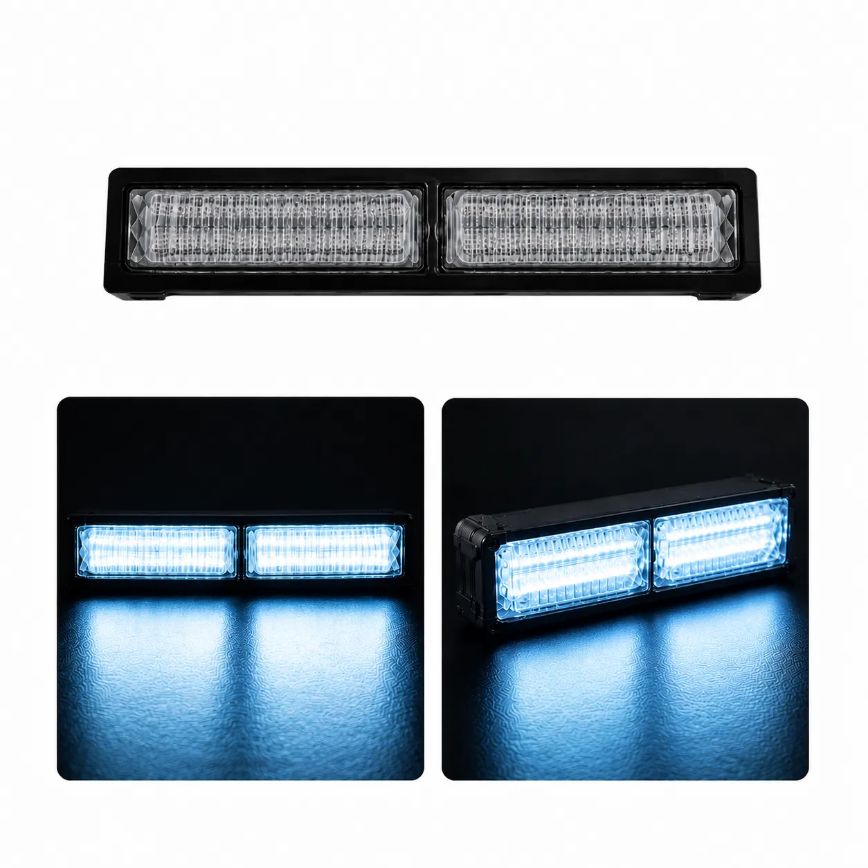 Barra LED azul hielo de 2 paneles COB con múltiples funciones
