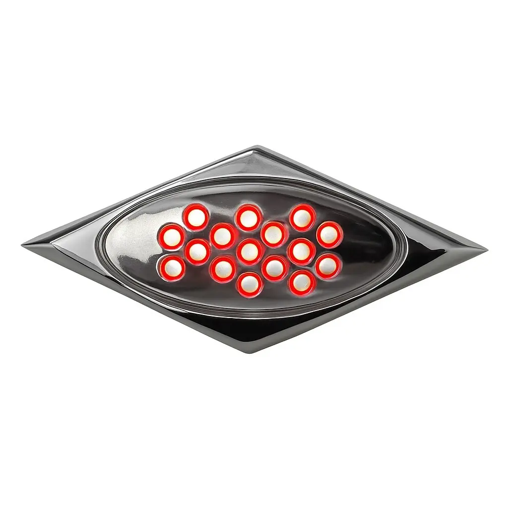 Plafón lateral rojo 16 LED tipo rombo