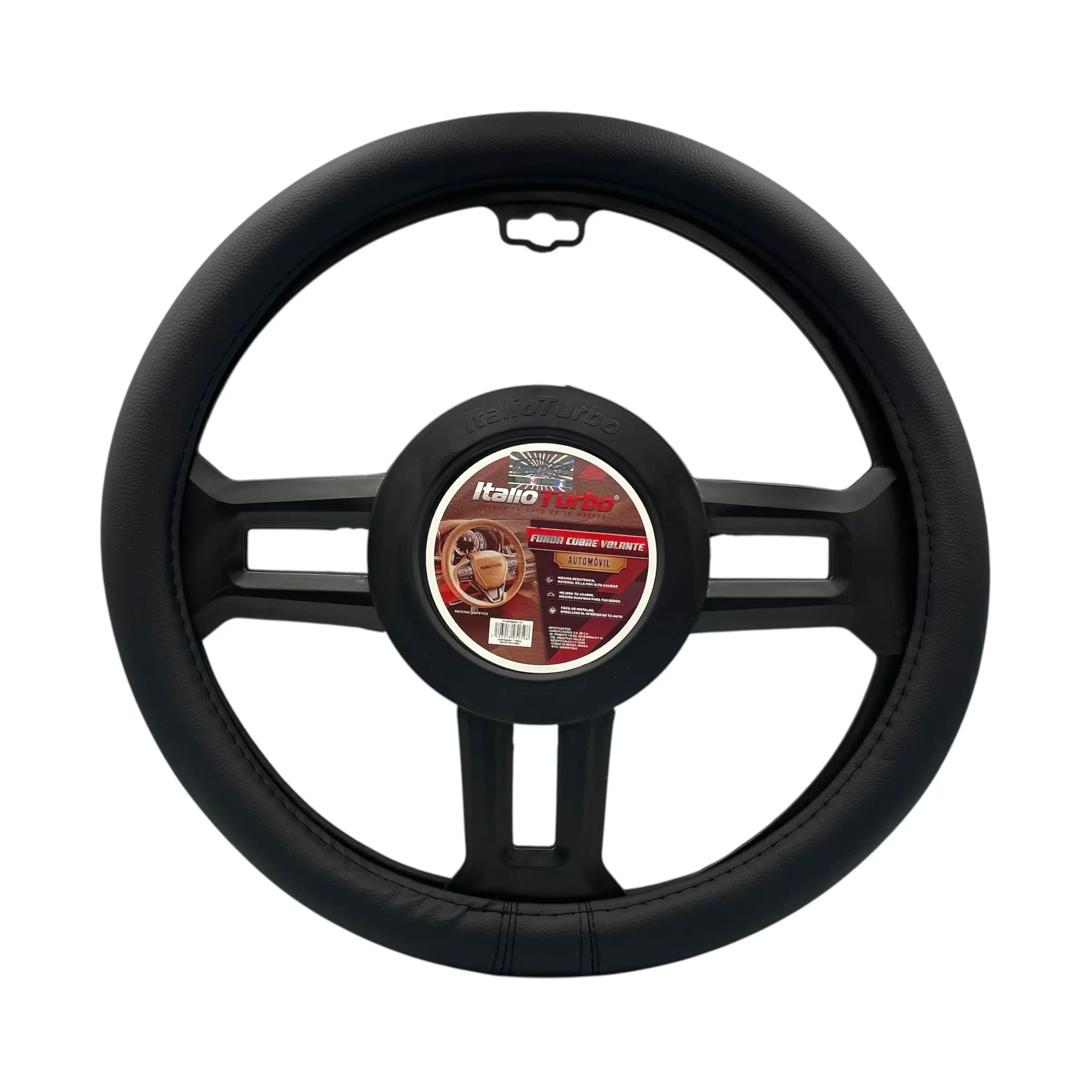 Cubrevolante de piel automotriz negro