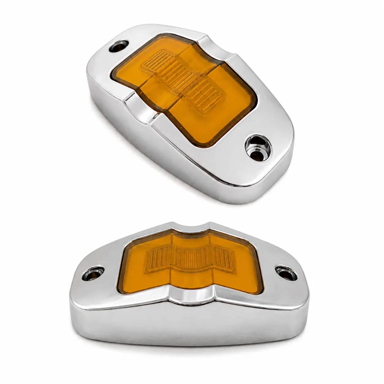  Plafón tipo tortuga de 9 LED con GLO bisel cromado ámbar