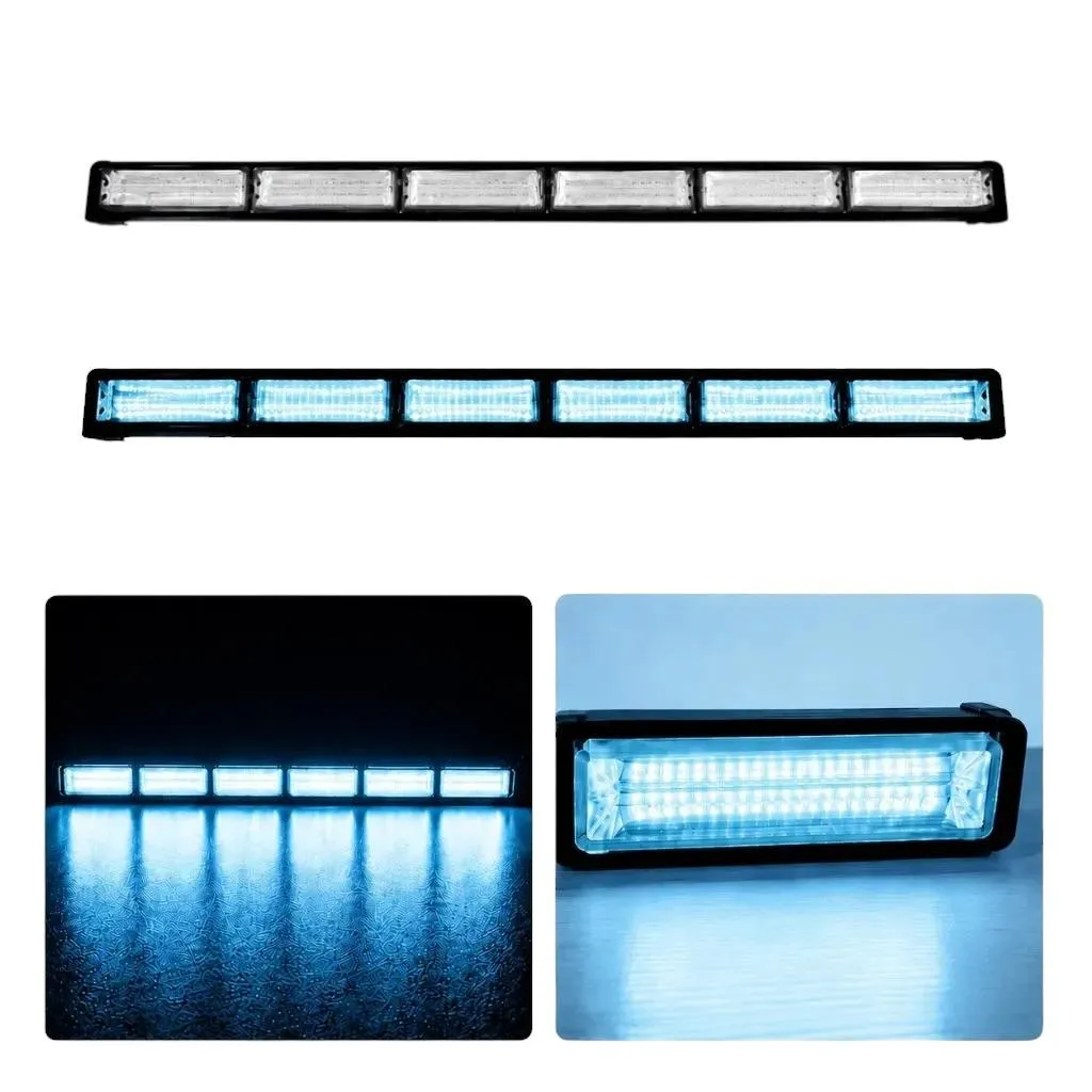 Barra LED azul hielo de 6 paneles cob con funciones