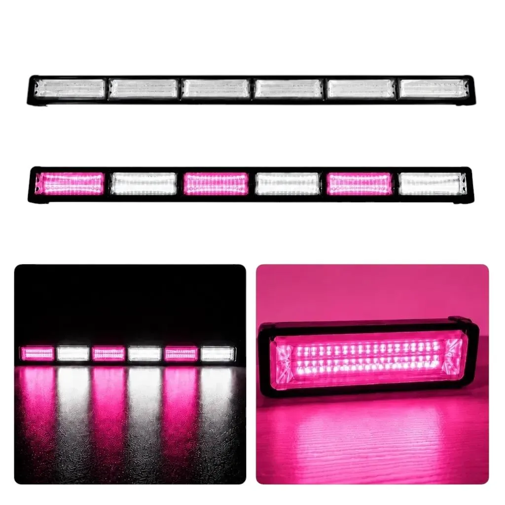 Barra LED blanco/rosa de 6 paneles cob con funciones