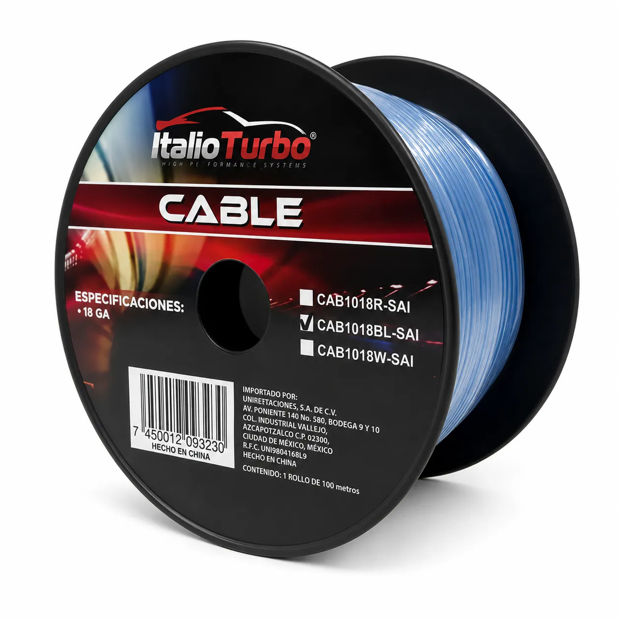 Cable azul para audio e instalación LED rollo de (100m)