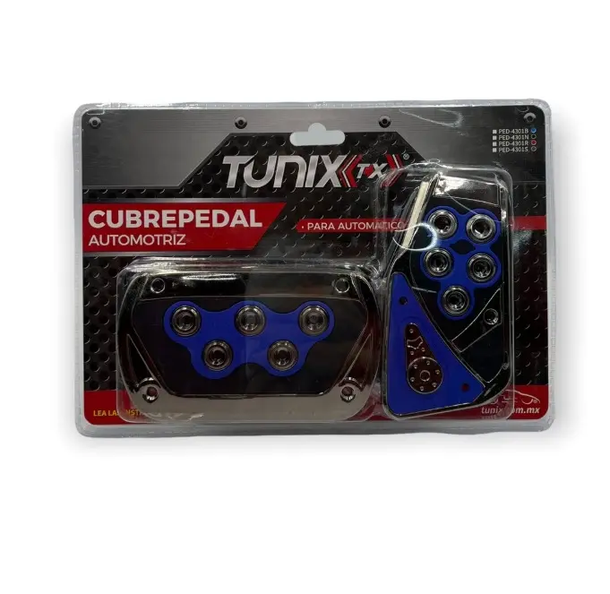 Cubrepedal azul combinado cromo con hule automático