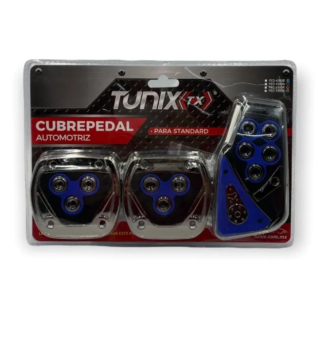 Cubrepedal azul combinado cromo con hule estándar