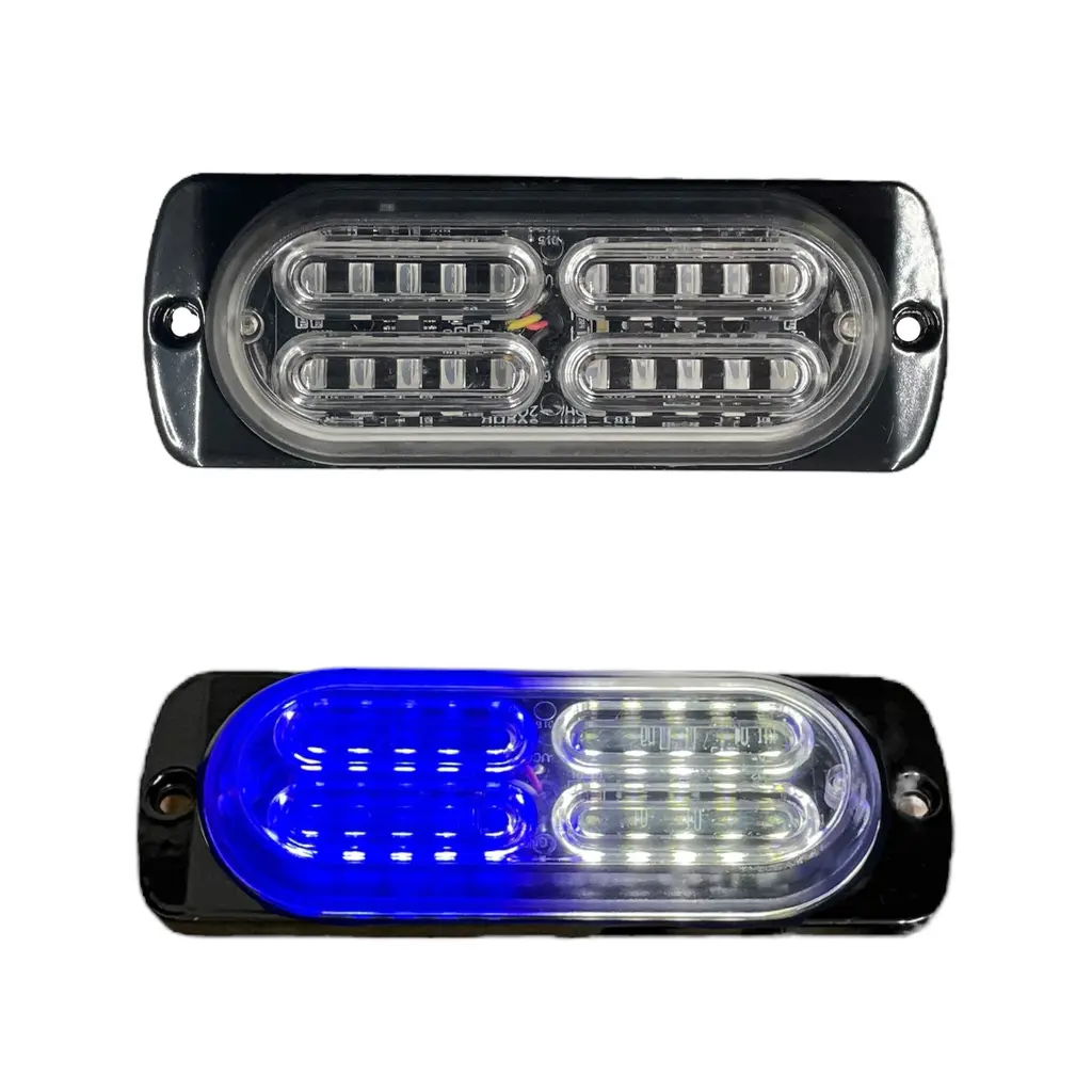 Estrobo blanco/azul con 20 LED y funciones