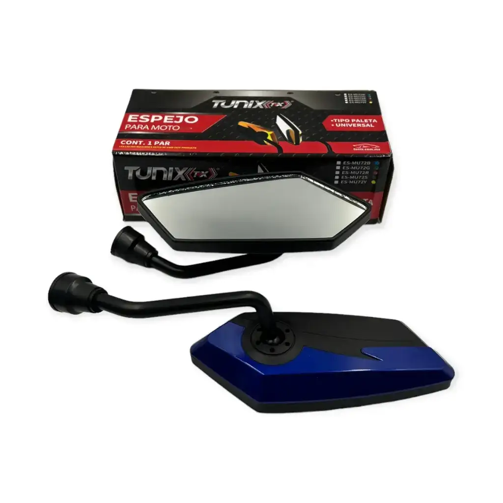 Espejo para moto universal tipo paleta azul