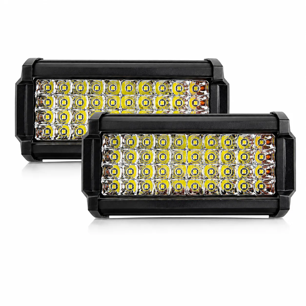 Faro blanco LED rectangular de 48 LED función fijo + estrobo