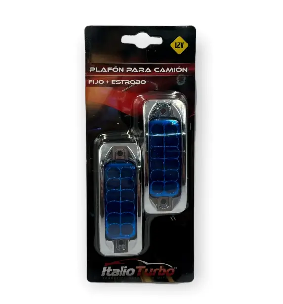 Plafón lateral mini de 12 LED azul