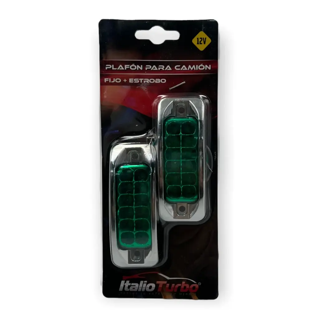 Plafón lateral mini de 12 LED verde