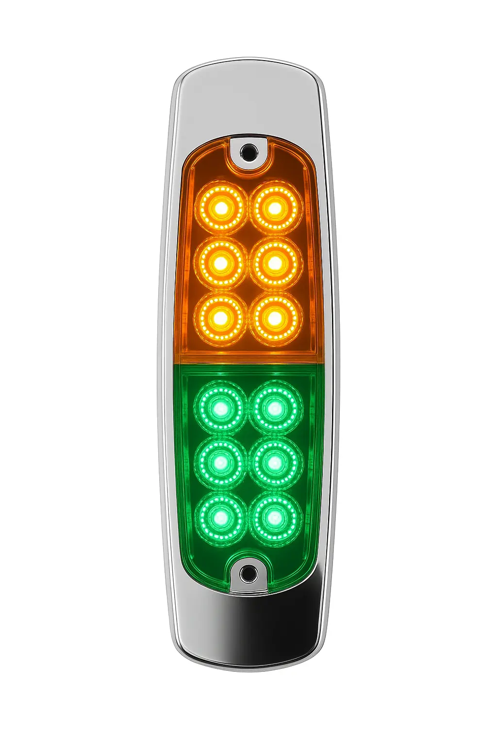 Plafón lateral de 12 LED ámbar/verde