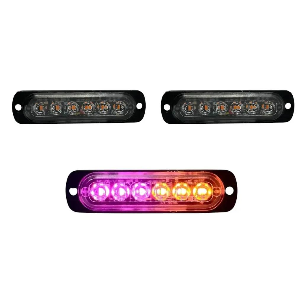 Estrobo de 6 LED ambar/purpura (Por par)