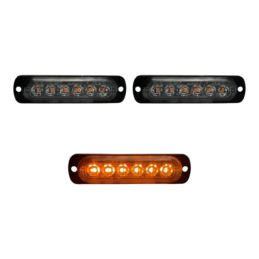 Estrobo de 6 LED ambar (Por par)