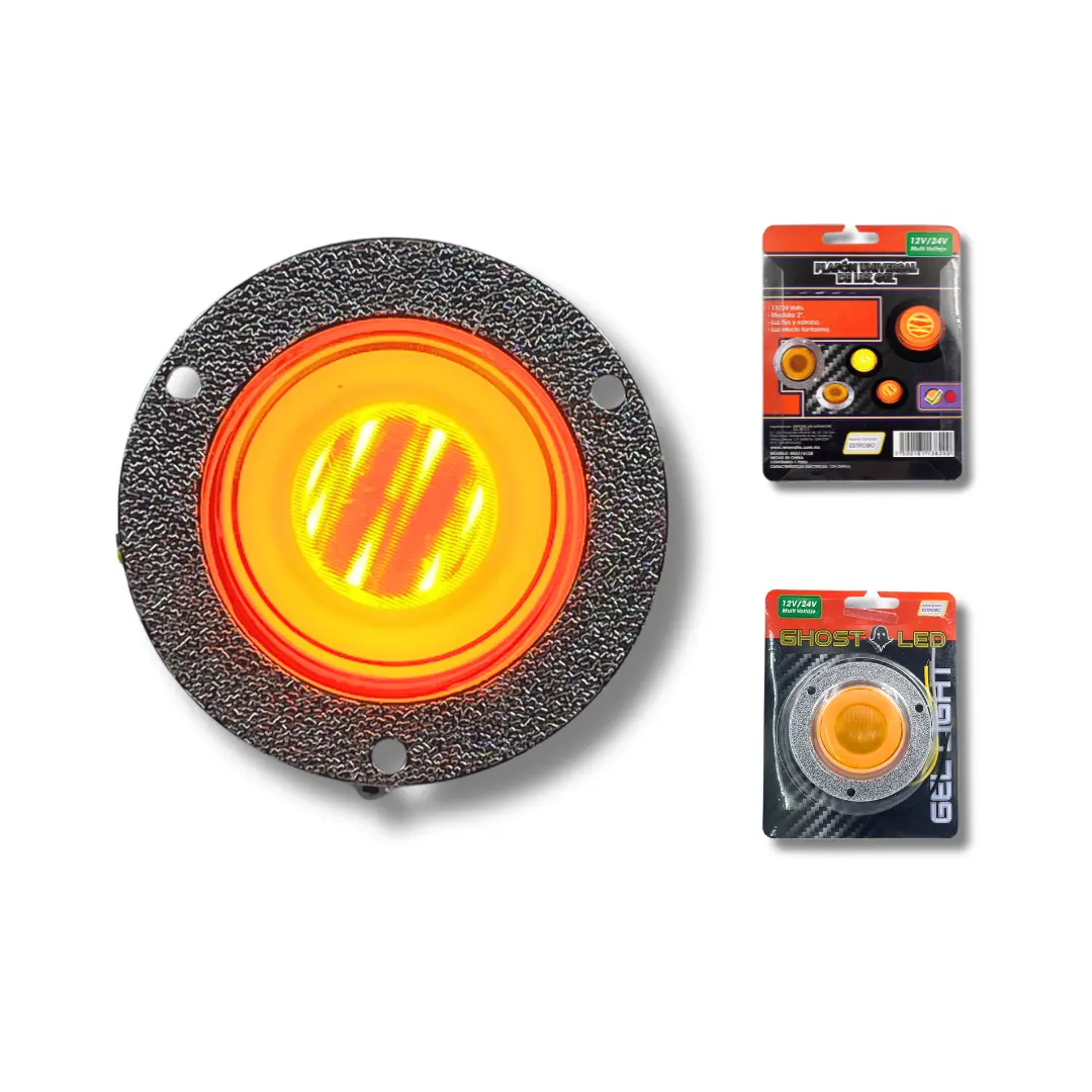 Plafón de 2” efecto fantasma y luz gel 12/24V (ámbar)