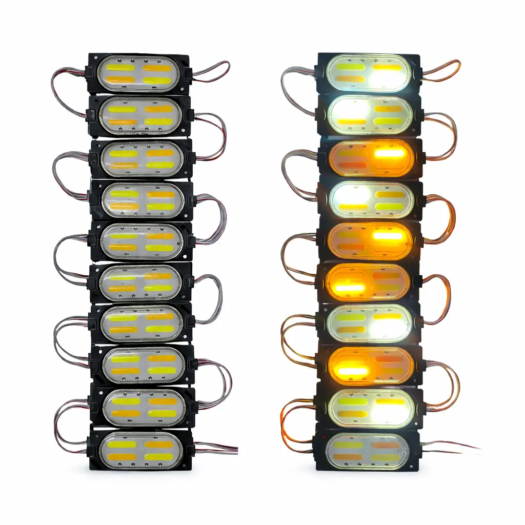 Módulo LED Intermitente COB 4 Chips blanco/ámbar (Tira de 10 piezas)