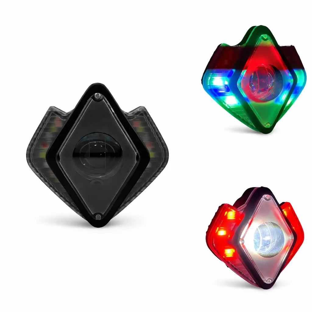 Faro LED diamante con luz RGB y proyector central blanco
