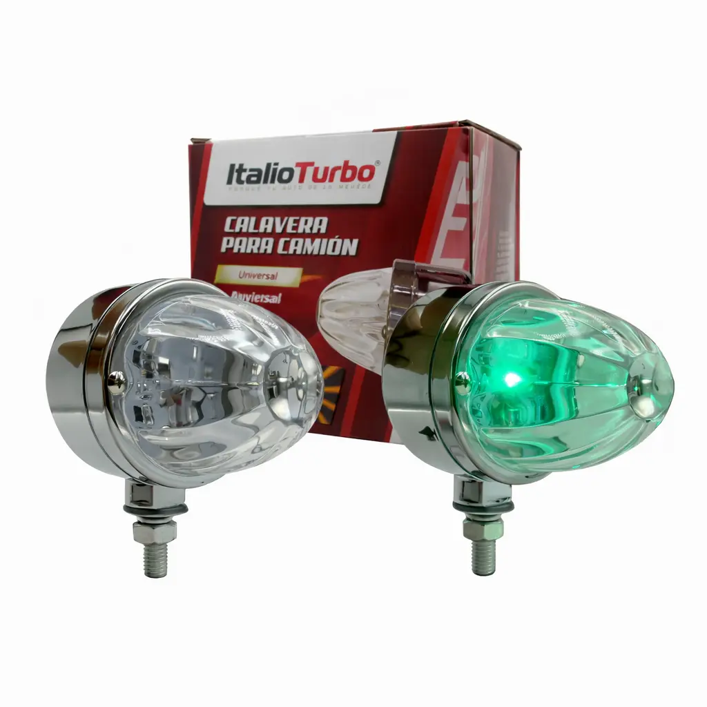 Lampara de cristal LED para camion (watermelon) base abs cromada verde