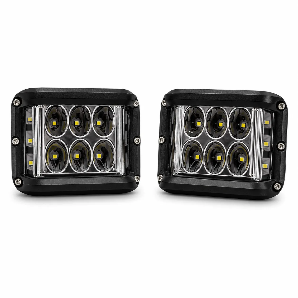 Faro de 6 LED con cuartos blanco