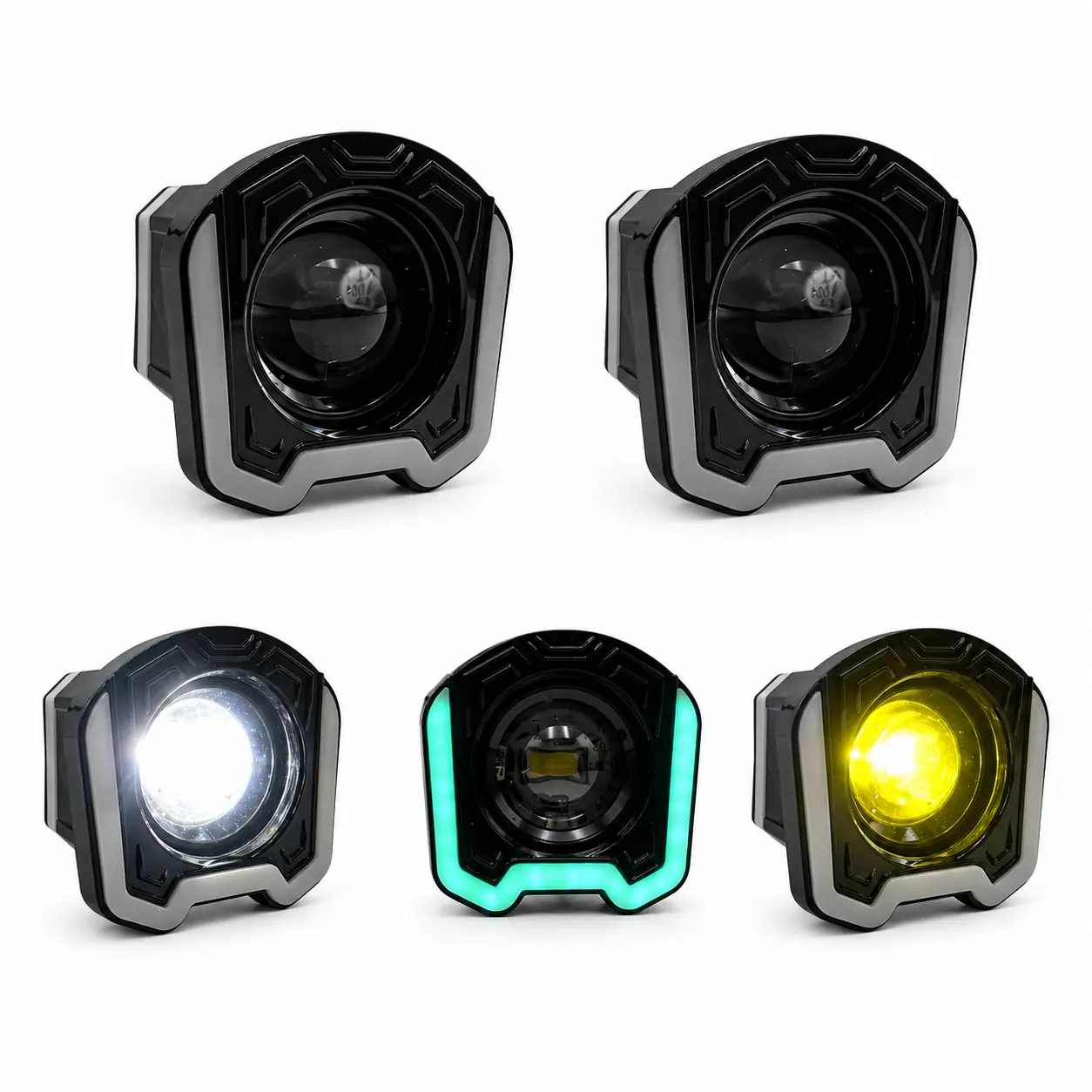 Faro LED 4” tipo láser bicolor con DRL RGB