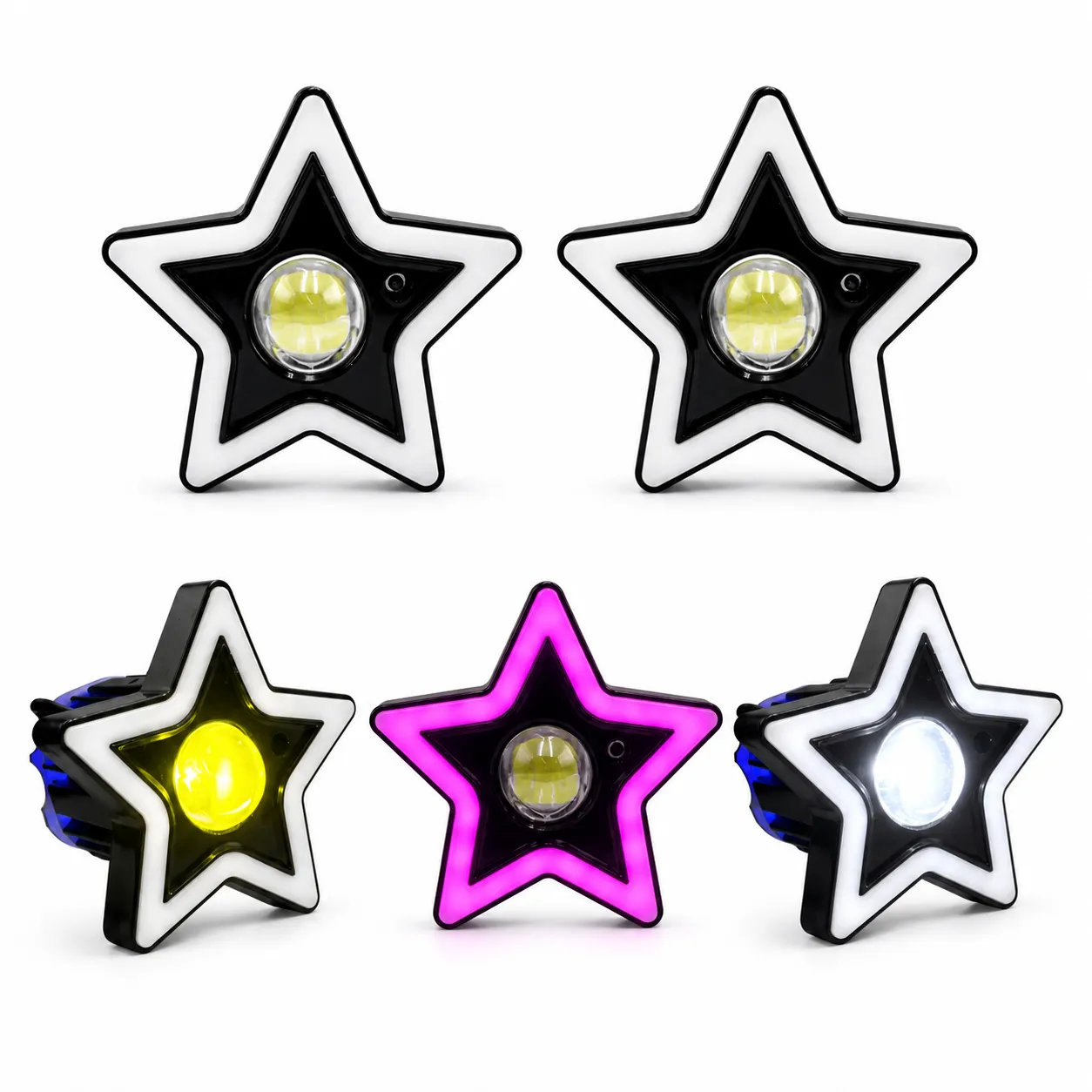 Faro LED en forma de estrella bicolor y arillo RGB