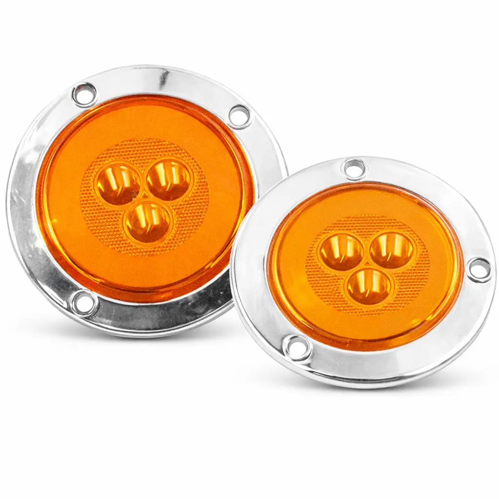 Plafón LED de 2.5" ambar con arillo de gel cromado