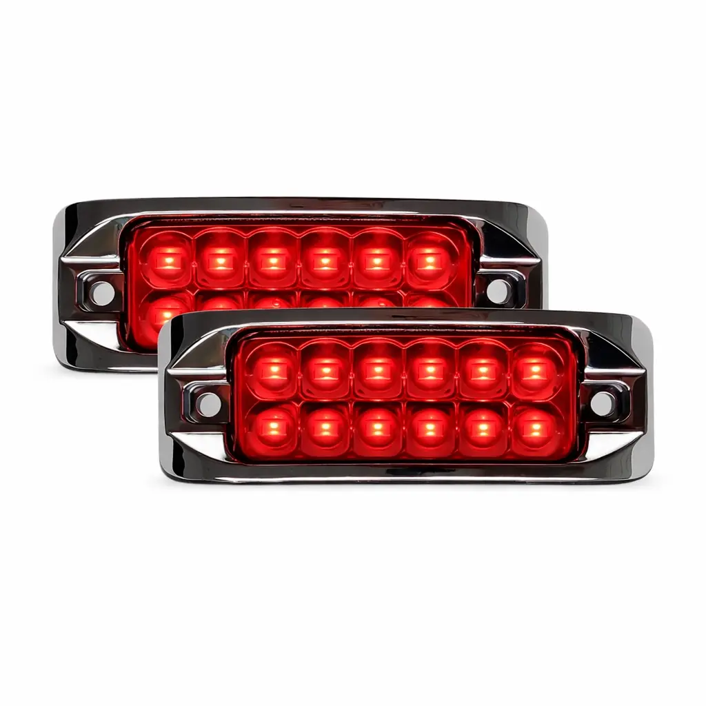 Plafón rectangular rojo multi LED 
