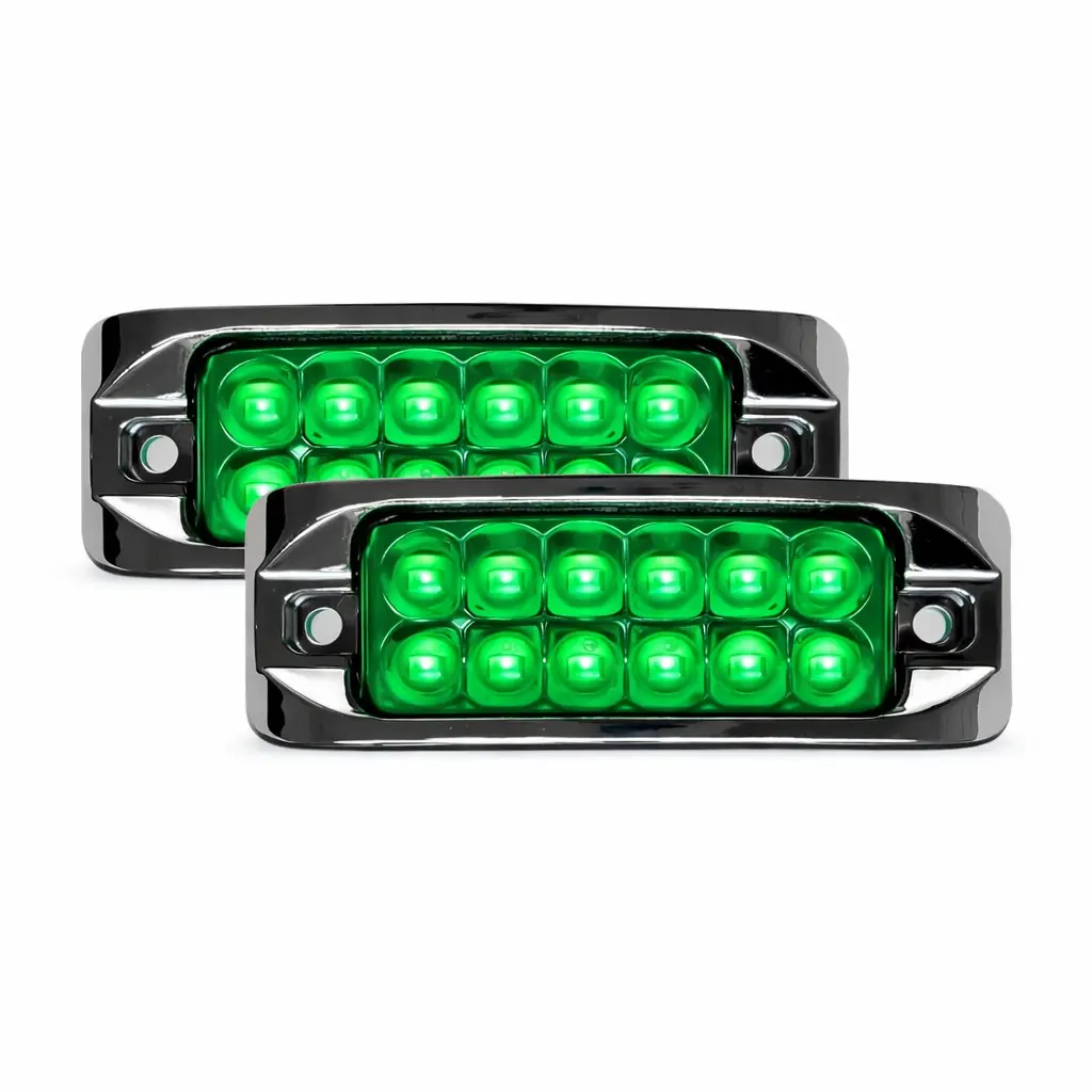 Plafón rectangular verde multi LED 