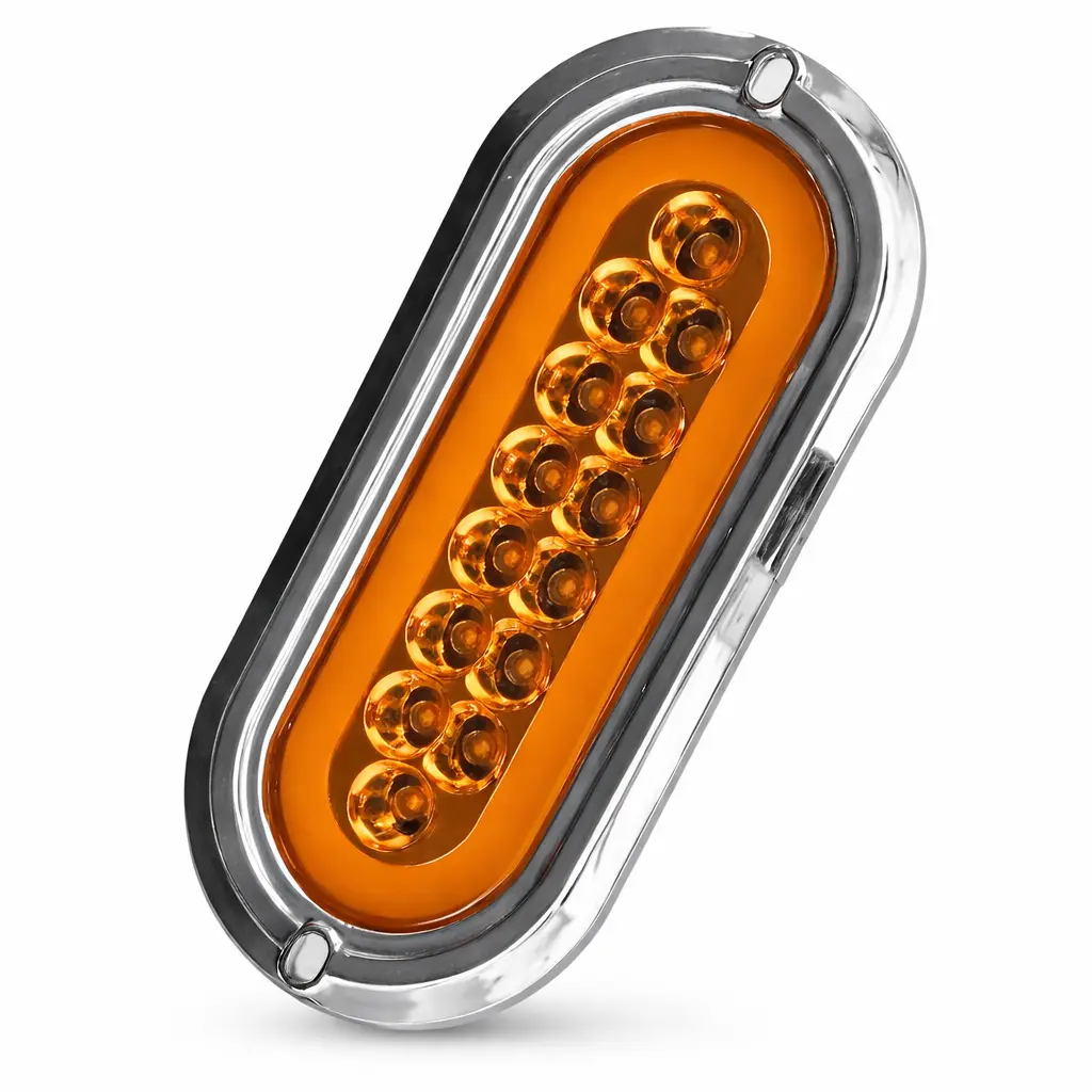 Plafón LED ámbar con aro de gel cromado