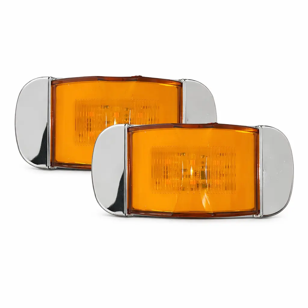 Plafón LED ambar uso rudo contorno cromado