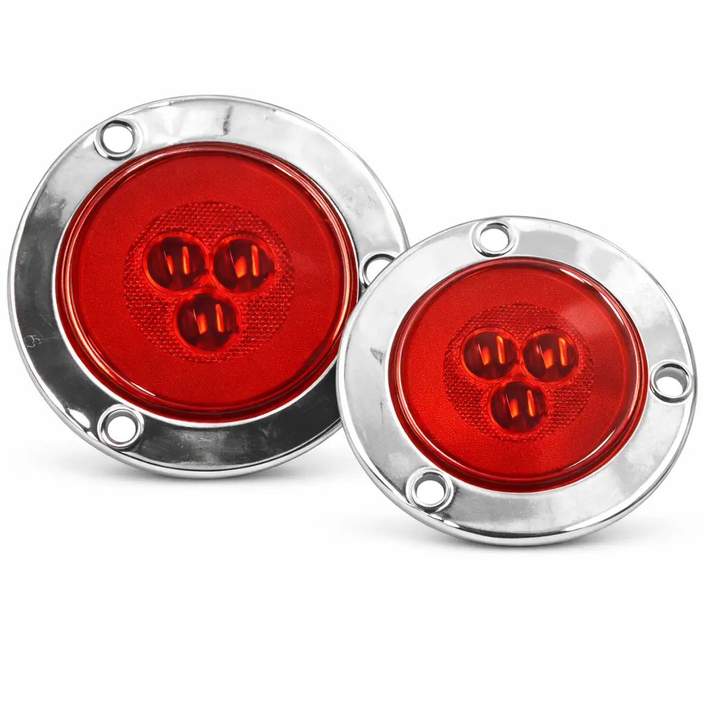Plafón LED de 2.5" rojo con arillo de gel cromado