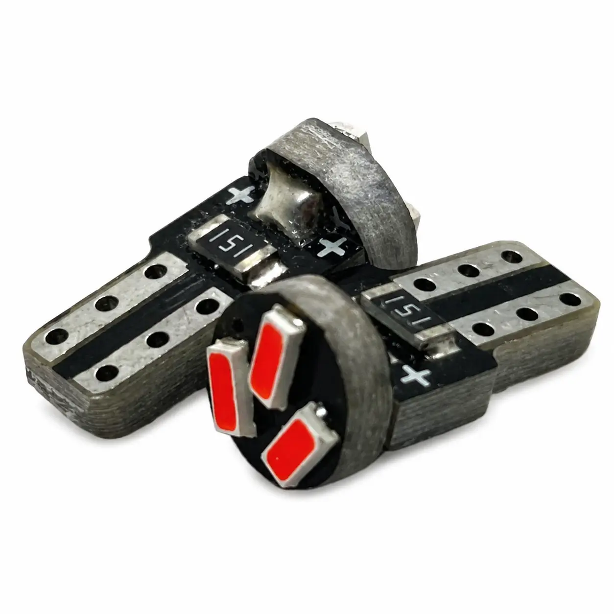 Foco de pellizco mini con 3 LED rojo