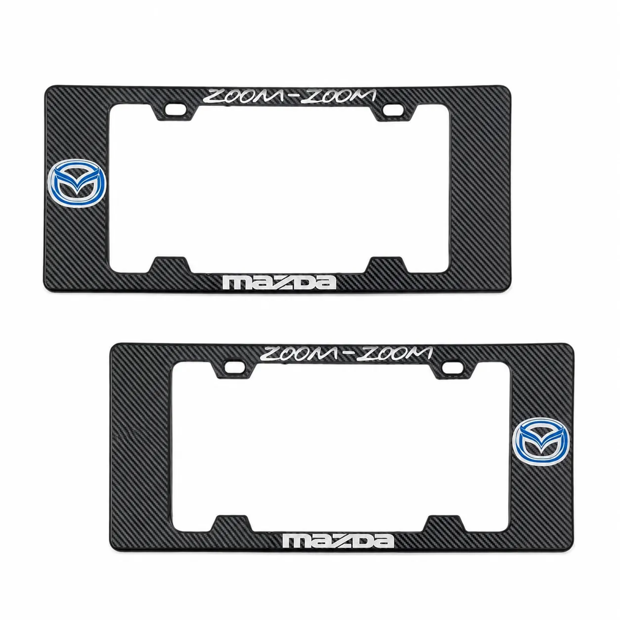 Portaplaca legal con diseño Mazda carbono
