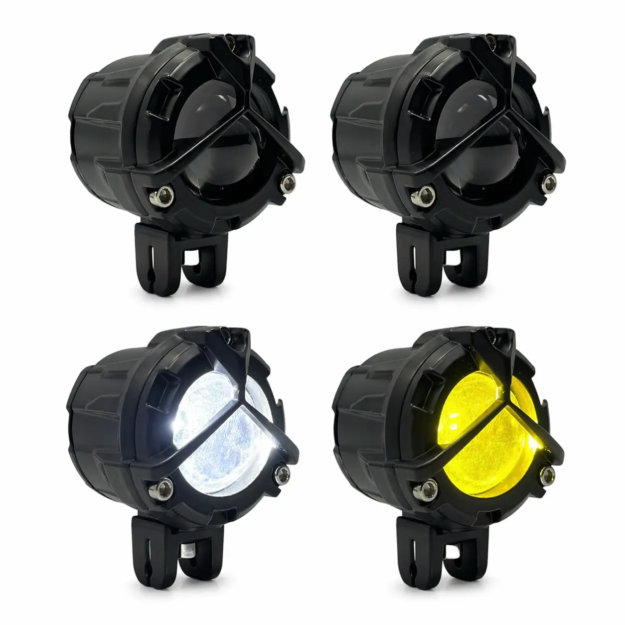 Faro LED redondo con rejilla protectora de alta potencia bicolor — foto 1 de 2