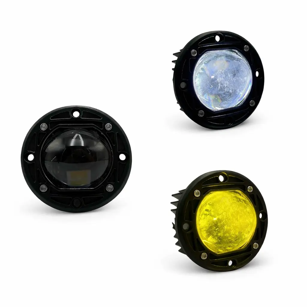 Faro LED redondo tipo proyector bicolor