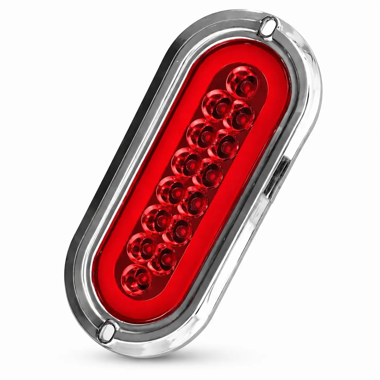 Plafón LED rojo con aro de gel cromado
