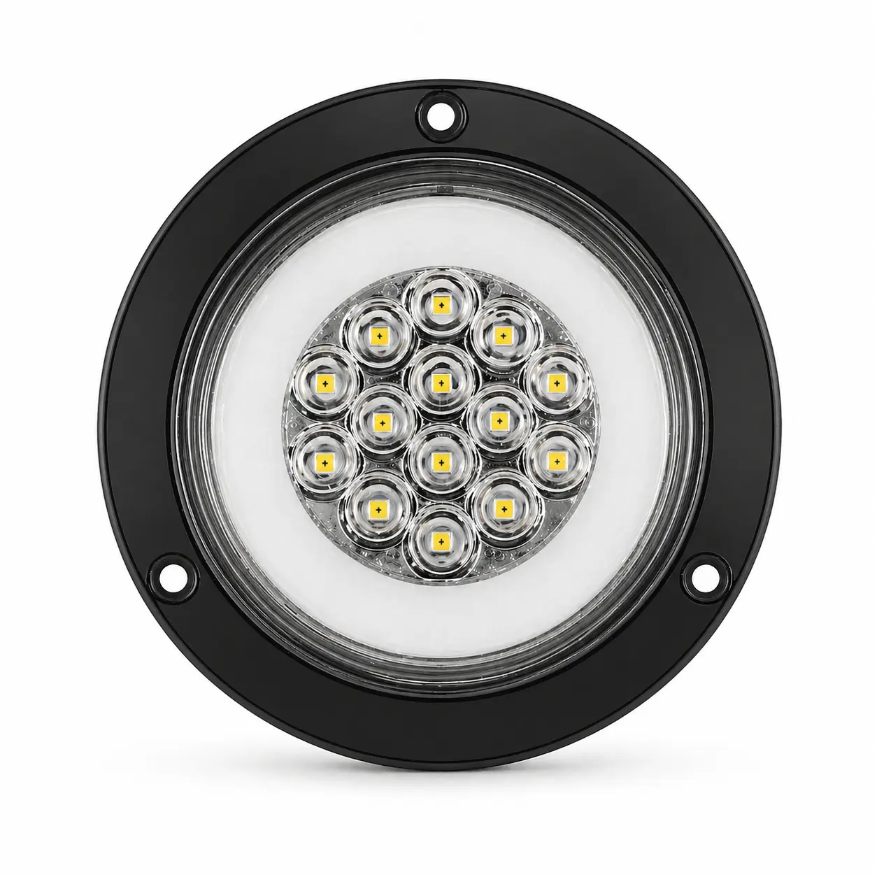 Plafón LED con arillo glo blanco y contorno negro