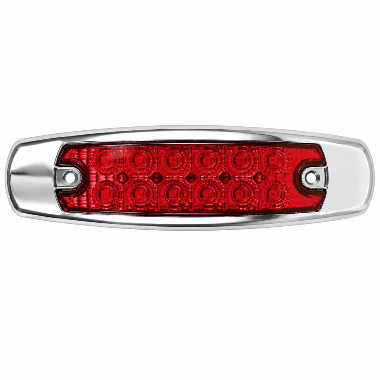 Plafón de 12 LED rojo cromado
