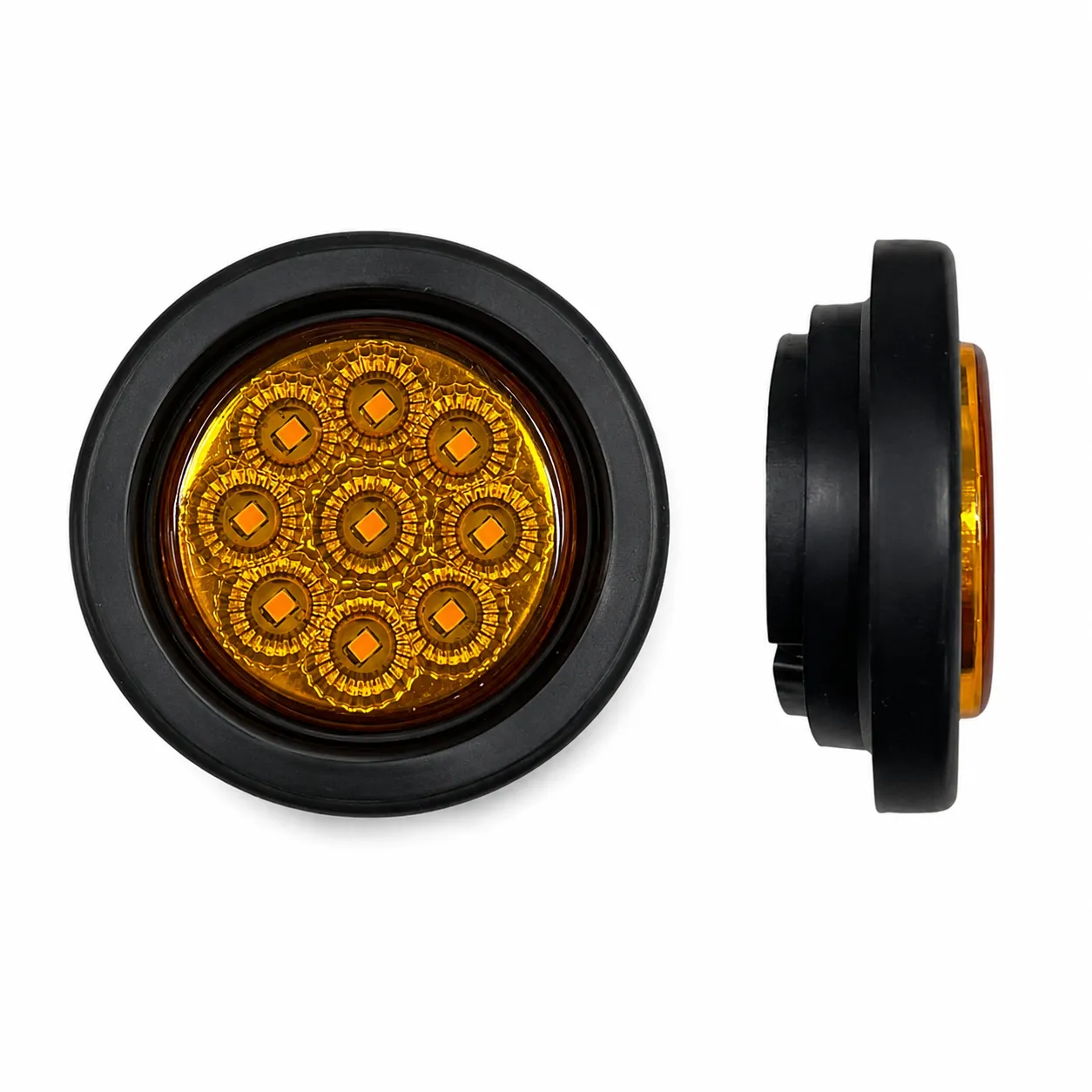 Plafón LED redondo Ámbar para empotrar 9 LED