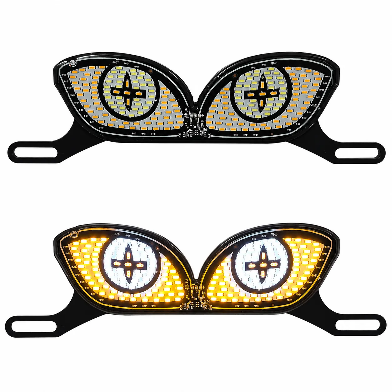 Luces LED con diseño de ojos de moto para placa